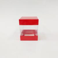 10x10x12 Kırmızı Alt Üst Kartonlu Asetat Kutu