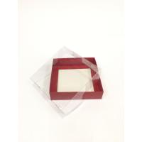 12x12x3  Kırmızı Altı Kartonlu Asetat Kutu
