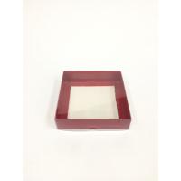 12x12x3  Kırmızı Altı Kartonlu Asetat Kutu