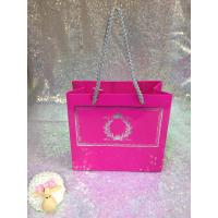 18x15x7 Fuşya Gümüş Yaldızlı Karton Çanta