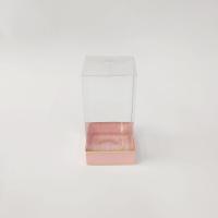 8x8x16 Altın Yaldızlı Pembe Altı Kartonlu Asetat Kutu