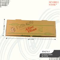 40x13x4 Afiyet Olsun Baskılı Pide Kutusu [100 Adet]