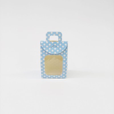 11x7x4 Mavi Puantiyeli Mini Kağıt Çanta