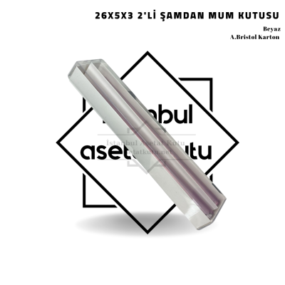 26x5x3 2 Bölmeli Beyaz Şamdan Mum Kutusu [10 Adet]