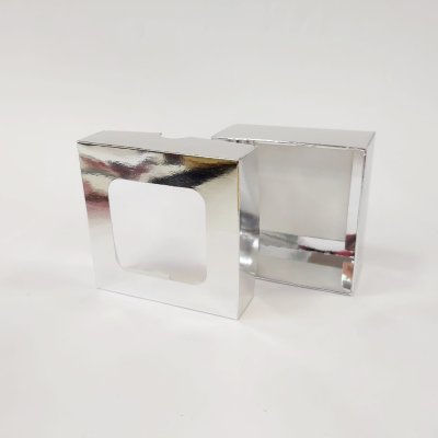 10x10x5 Pencereli Gümüş Kutu