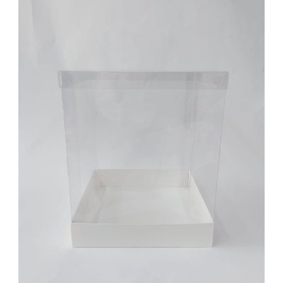 25x25x30 Alt Beyaz Üst Asetat Kutu