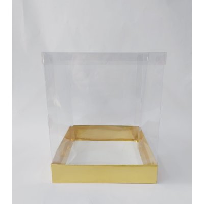 25x25x30 Alt Altın Üst Asetat Kutu